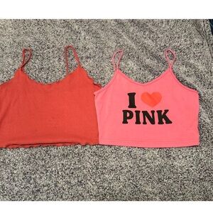 2 pink tops